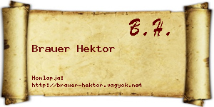 Brauer Hektor névjegykártya